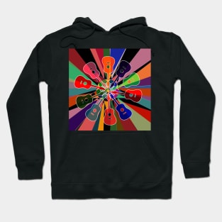 Psychedelic Geometric Rainbow Acoustic Guitar #1 Hoodie